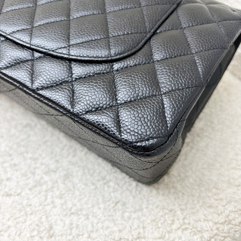 Chanel Medium Classic Flap CF in Black Caviar and SHW