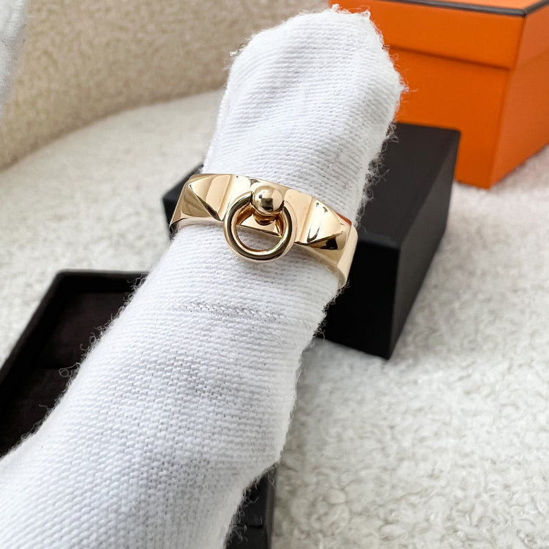 Hermes Bague Collier De Chien CDC H PM Ring in 18K Rose Gold Sz 54