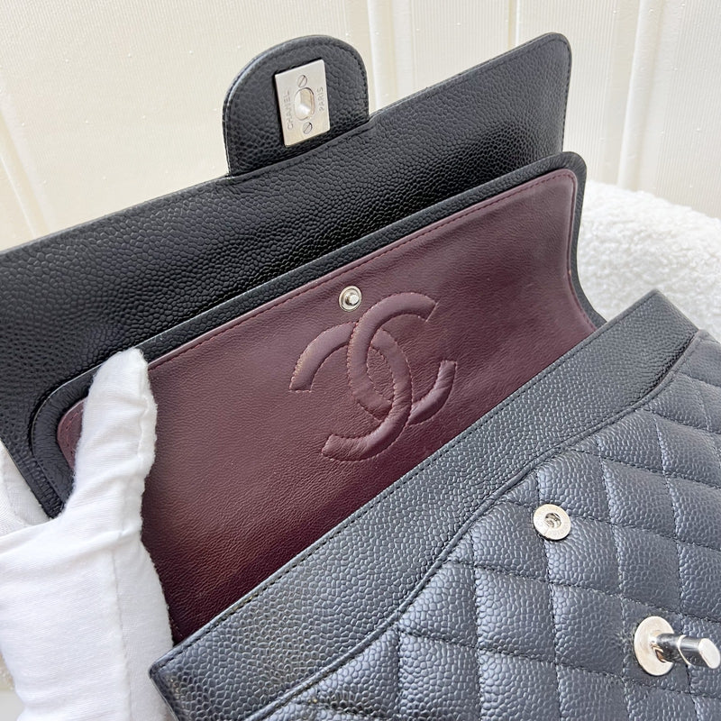 Chanel Medium Classic Flap CF in Black Caviar and SHW