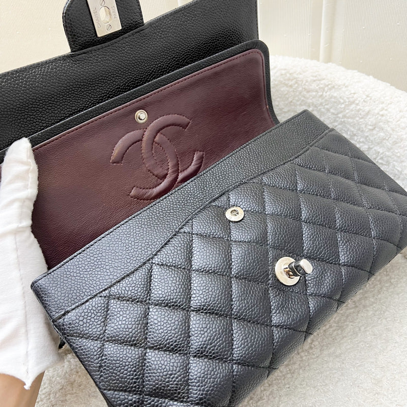 Chanel Medium Classic Flap CF in Black Caviar and SHW