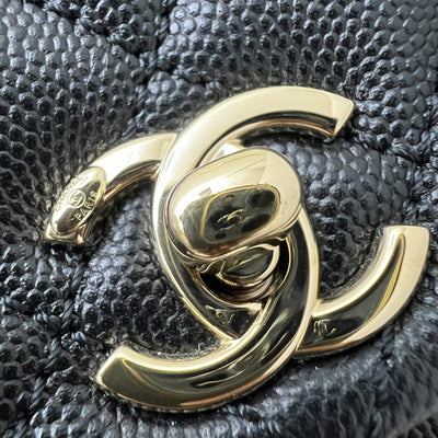 Chanel Small 24cm Coco Handle Flap in Black Caviar and LGHW