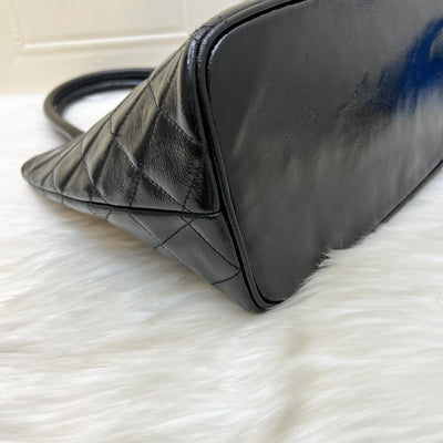 Chanel Vintage Medallion Tote in Black Glossy Calfskin and AGHW