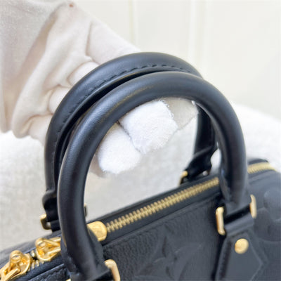 LV Speedy Bandouliere 20 in Black Giant Monogram Empreinte Leather and GHW