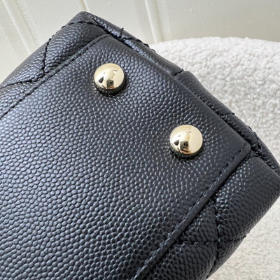 Chanel Small 24cm Coco Handle Flap in Black Caviar and LGHW