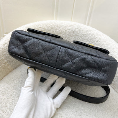 Chanel 25P Small Hobo Bag in Black Caviar and AGHW (Model: AS5384)
