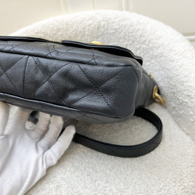 Chanel 25P Small Hobo Bag in Black Caviar and AGHW (Model: AS5384)