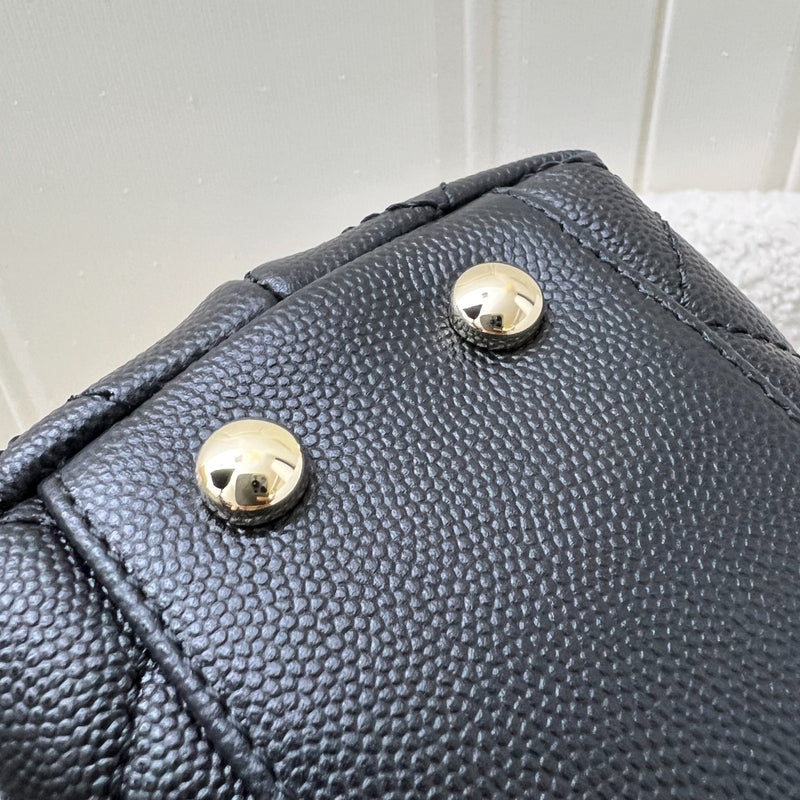 Chanel Small 24cm Coco Handle Flap in Black Caviar and LGHW