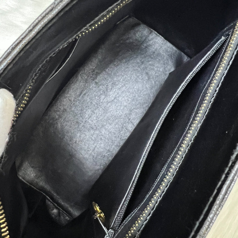 Chanel Vintage Medallion Tote in Black Glossy Calfskin and AGHW