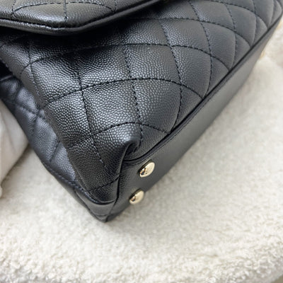 Chanel Small 24cm Coco Handle Flap in Black Caviar and LGHW