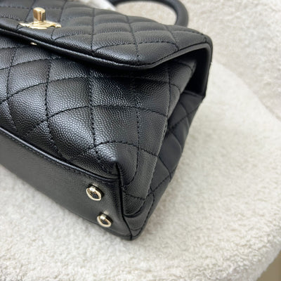 Chanel Small 24cm Coco Handle Flap in Black Caviar and LGHW