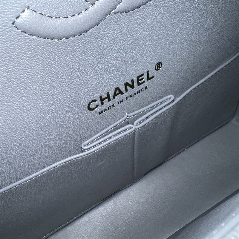 Chanel Small Classic Flap CF in 20C Grey Caviar LGHW