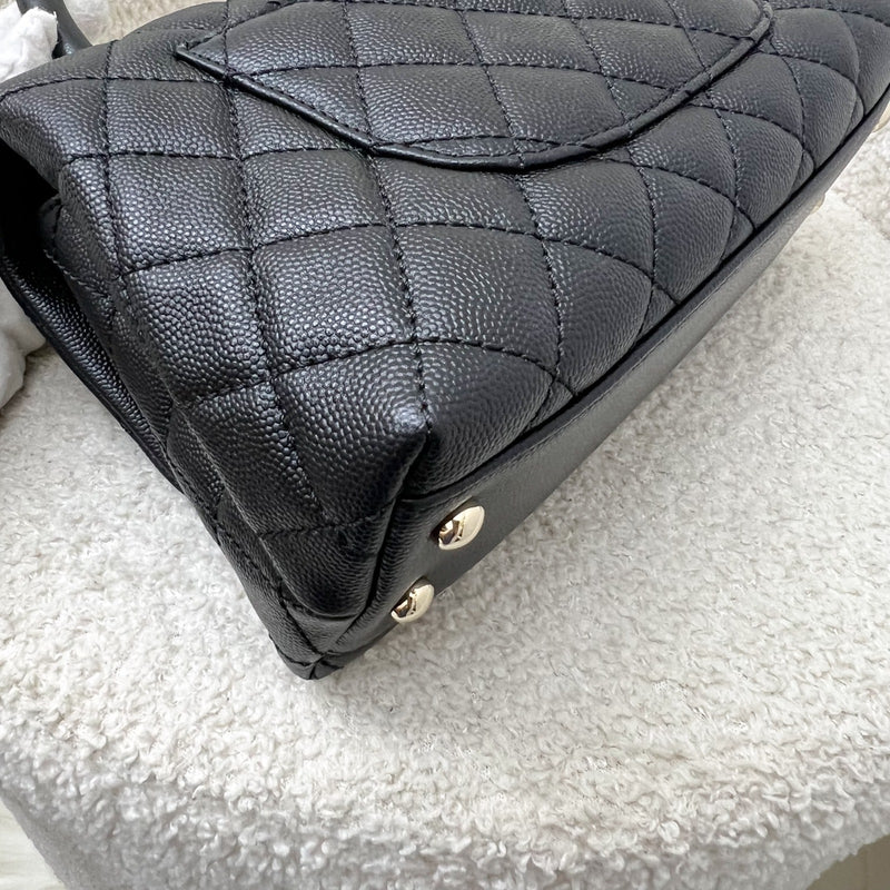 Chanel Small 24cm Coco Handle Flap in Black Caviar and LGHW