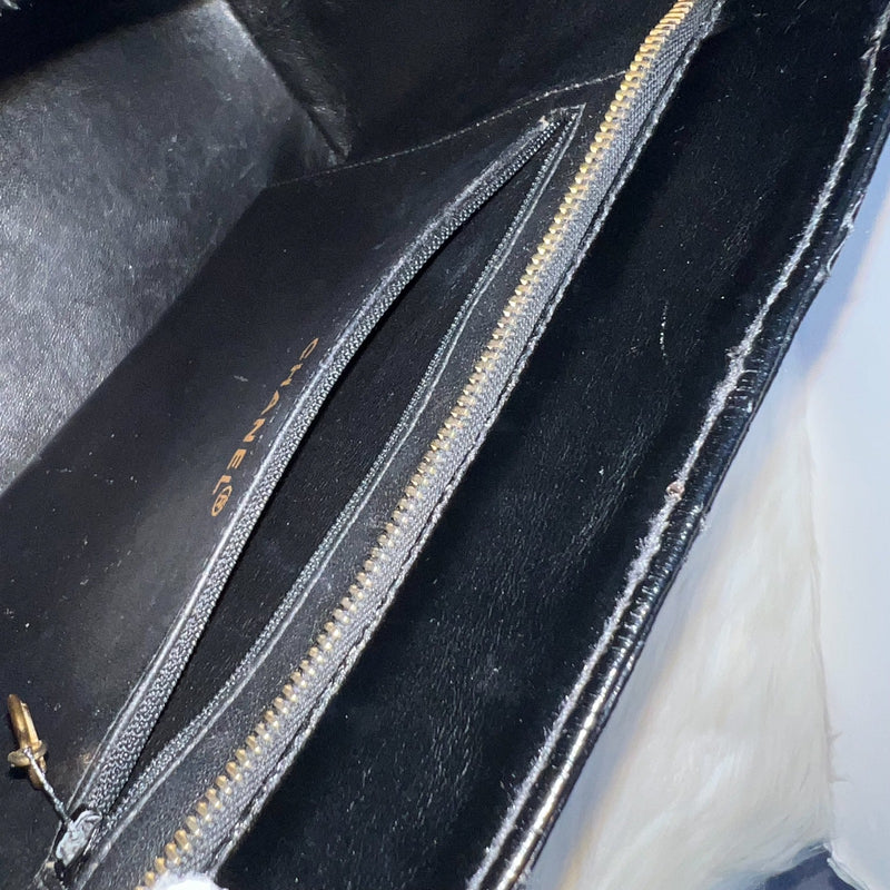 Chanel Vintage Medallion Tote in Black Glossy Calfskin and AGHW