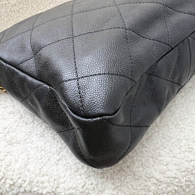 Chanel 25P Small Hobo Bag in Black Caviar and AGHW (Model: AS5384)