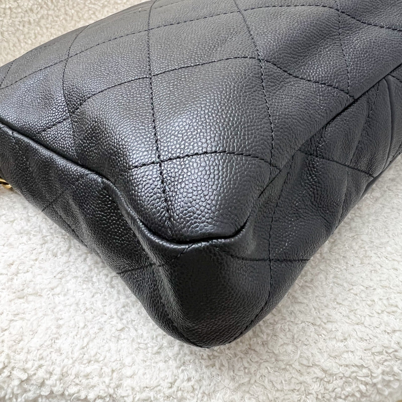 Chanel 25P Small Hobo Bag in Black Caviar and AGHW (Model: AS5384)