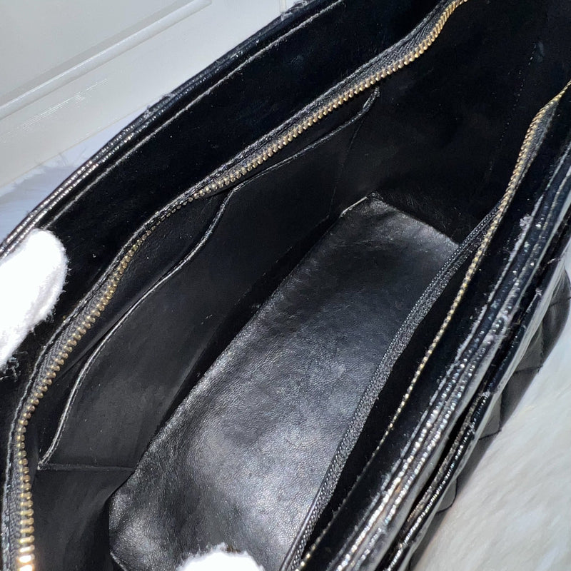 Chanel Vintage Medallion Tote in Black Glossy Calfskin and AGHW