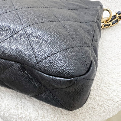 Chanel 25P Small Hobo Bag in Black Caviar and AGHW (Model: AS5384)