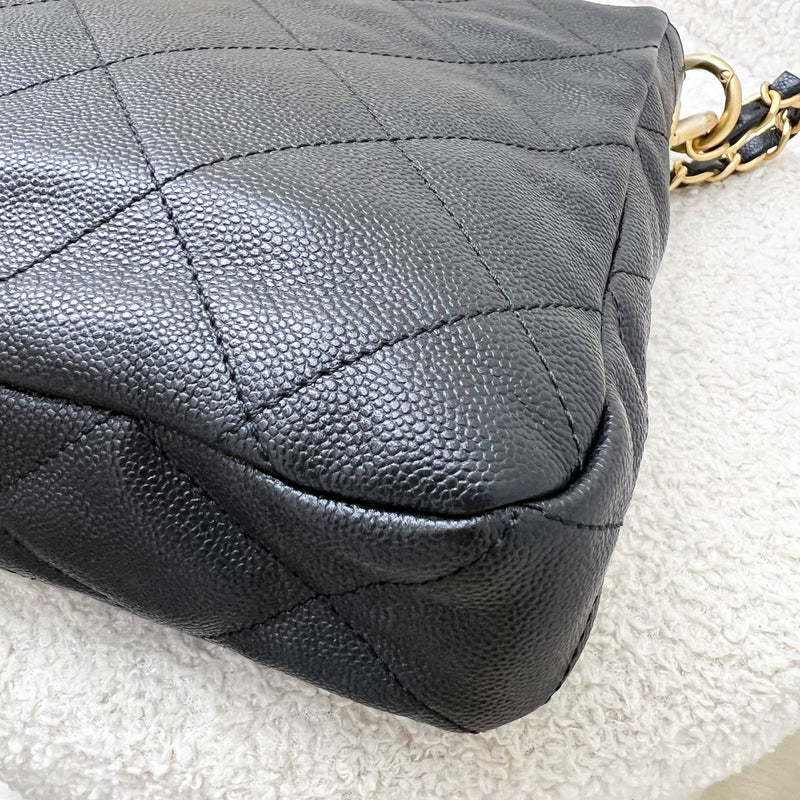 Chanel 25P Small Hobo Bag in Black Caviar and AGHW (Model: AS5384)