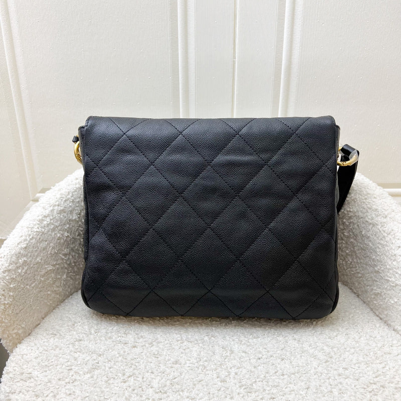 Chanel 25P Small Hobo Bag in Black Caviar and AGHW (Model: AS5384)