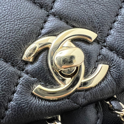 Chanel Duma Mini Backpack in 22A Black Lambskin and LGHW (Model: AS2908)