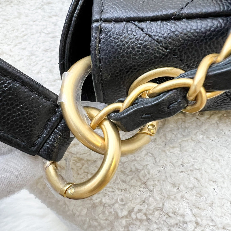 Chanel 25P Small Hobo Bag in Black Caviar and AGHW (Model: AS5384)