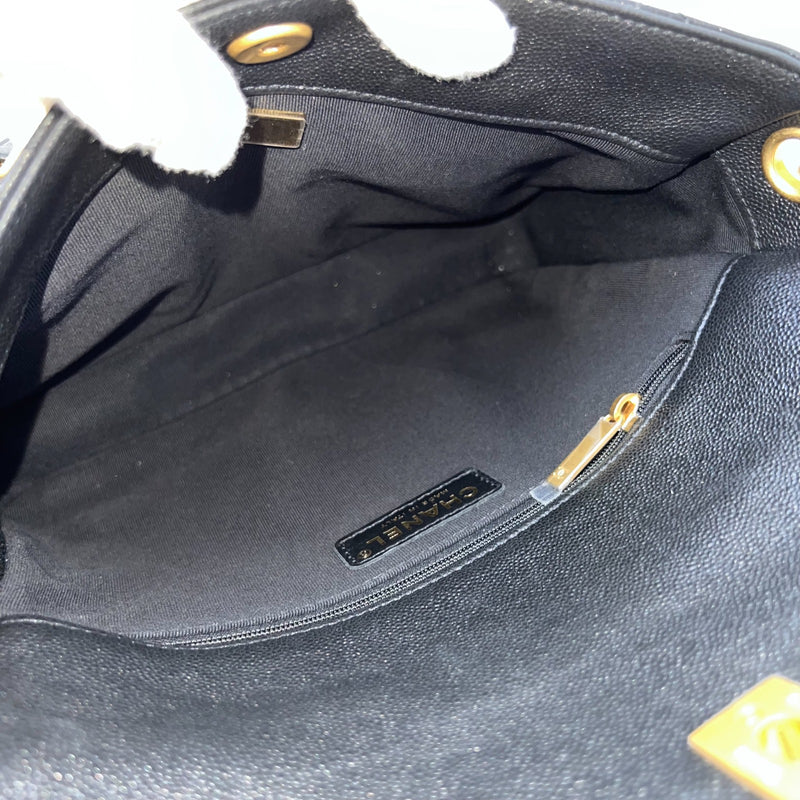 Chanel 25P Small Hobo Bag in Black Caviar and AGHW (Model: AS5384)