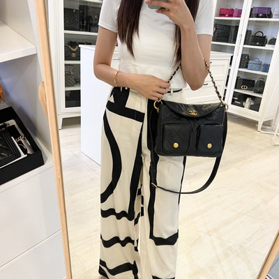 Chanel 25P Small Hobo Bag in Black Caviar and AGHW (Model: AS5384)
