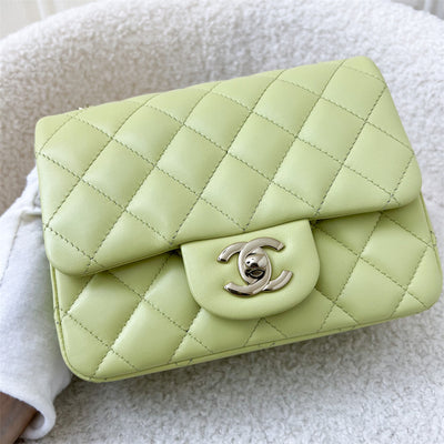 Chanel Classic Square Mini Flap in 23C Light Green Lambskin LGHW