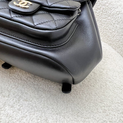 Chanel Duma Mini Backpack in 22A Black Lambskin and LGHW (Model: AS2908)