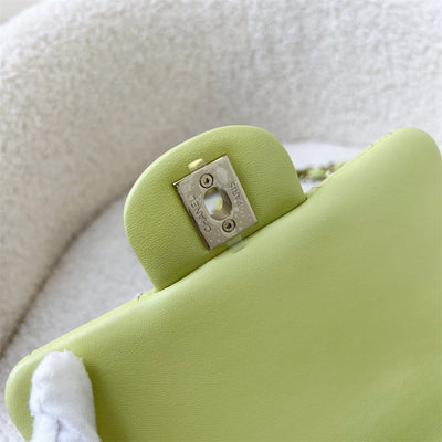 Chanel Classic Square Mini Flap in 23C Light Green Lambskin LGHW