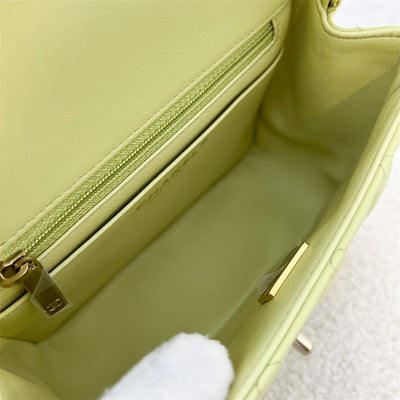 Chanel Classic Square Mini Flap in 23C Light Green Lambskin LGHW