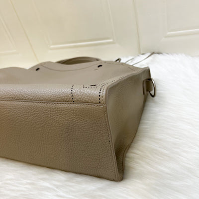 Balenciaga Blackout City in Greige Grained Leather and SHW