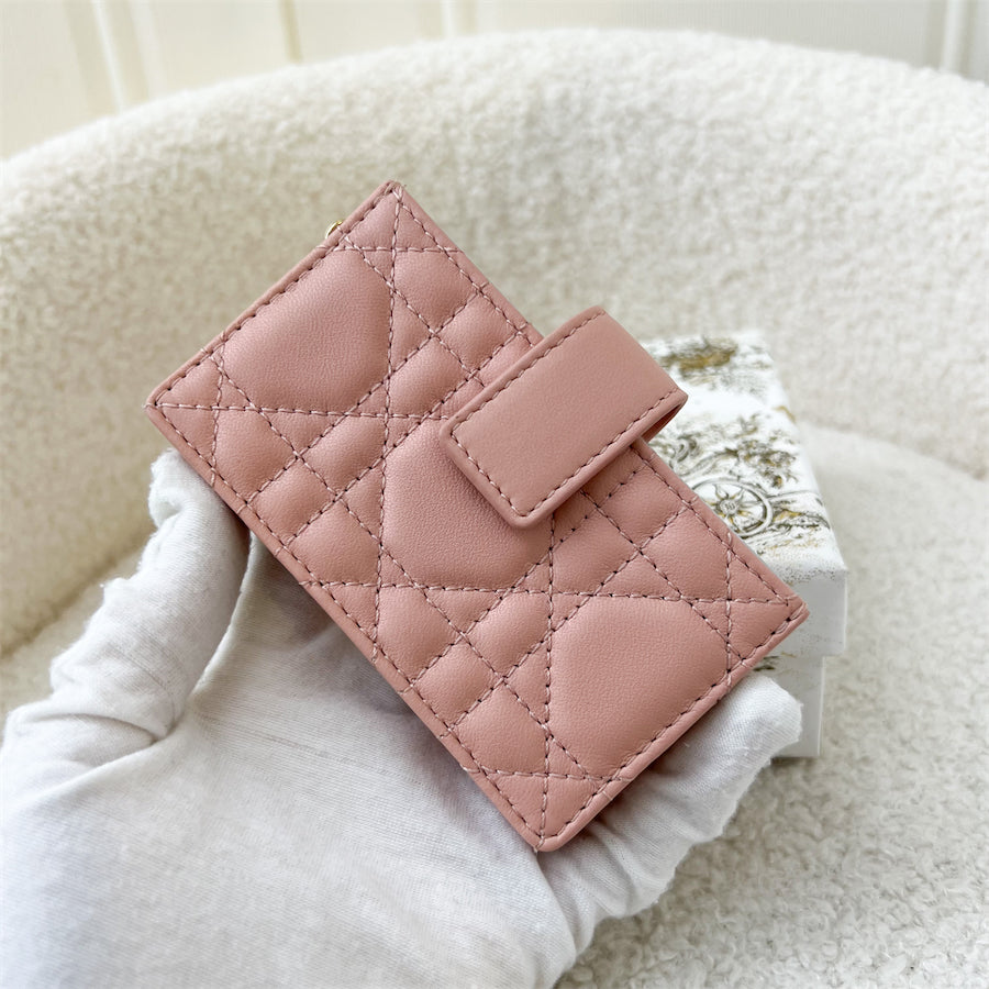 AUTHENTIC Lady Dior 5 gusset card holder -light pink (discontinued in 2020)