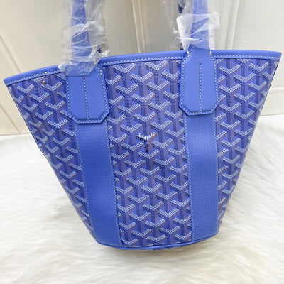 Goyard 2025 Limited Edition Belharra PM Tote in Iris Goyardine Canvas and Floral Cotton / Linen Interior