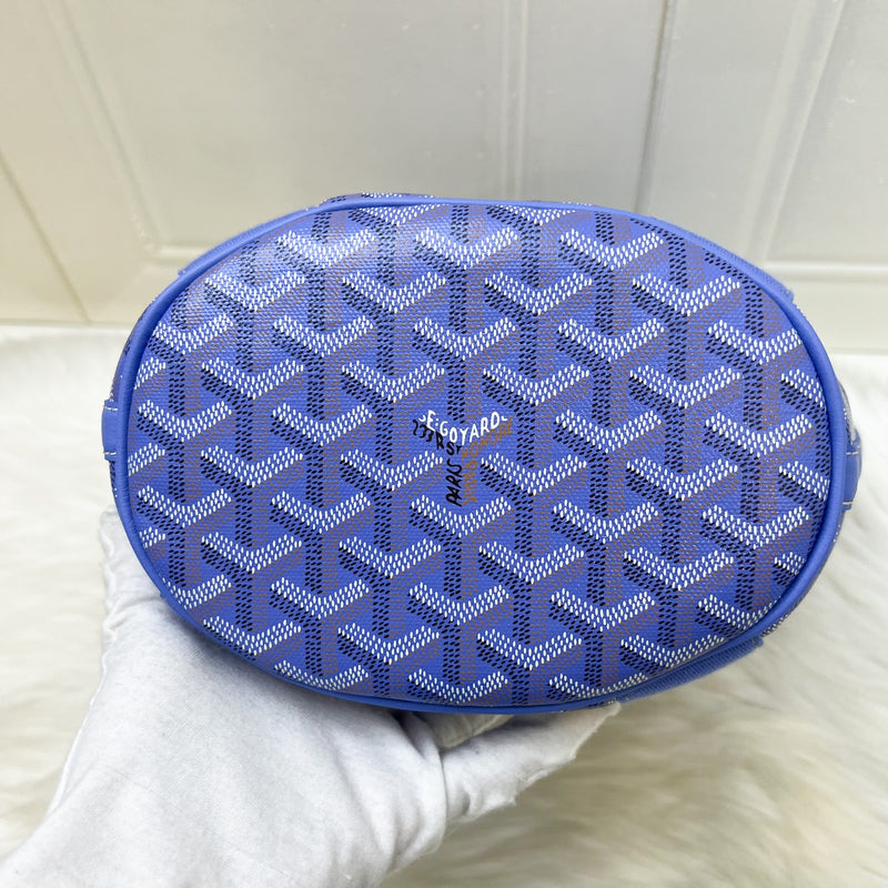 Goyard 2025 Limited Edition Belharra PM Tote in Iris Goyardine Canvas and Floral Cotton / Linen Interior