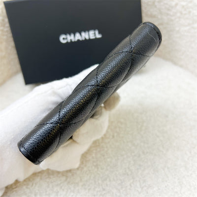 Chanel Zip Coin Purse / Card Holder in Black Caviar (AP0221)