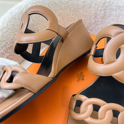 Hermes Figari 55 Sandal in Naturel Leather Size 38