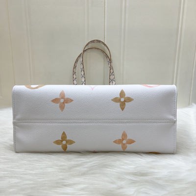 LV By The Pool Onthego MM in Ombre Beige / Creme Giant Monogram Canvas and GHW