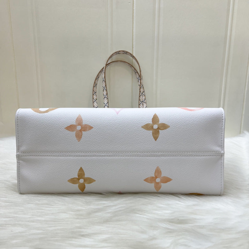 LV By The Pool Onthego MM in Ombre Beige / Creme Giant Monogram Canvas and GHW