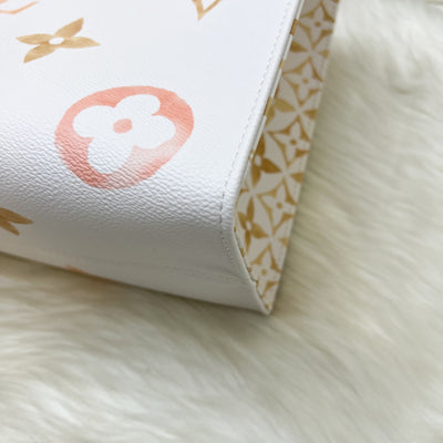 LV By The Pool Onthego MM in Ombre Beige / Creme Giant Monogram Canvas and GHW