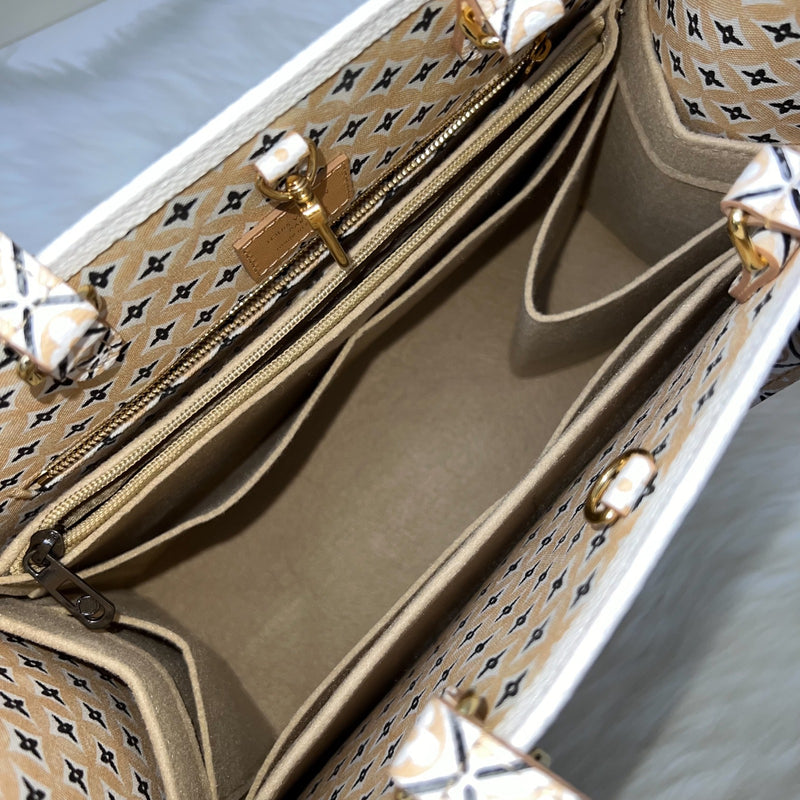 LV By The Pool Onthego MM in Ombre Beige / Creme Giant Monogram Canvas and GHW