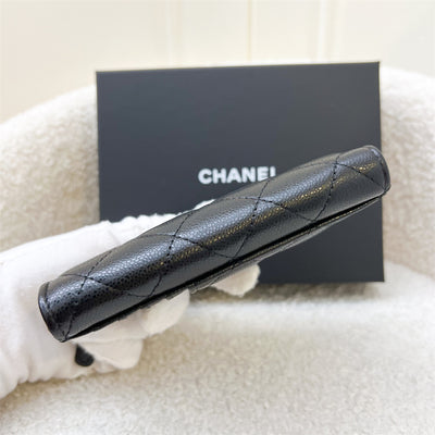 Chanel Zip Card Holder / Coin Purse with Front Slot in Black Caviar (AP3179)