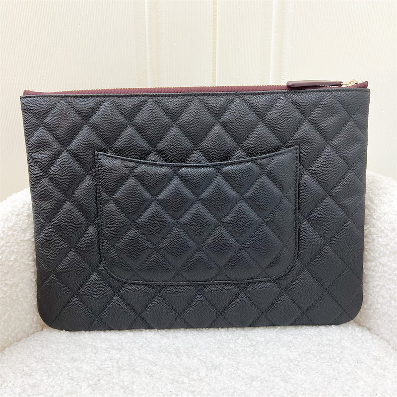 Chanel Medium O Case Pouch in Black Caviar and GHW Brands Lover