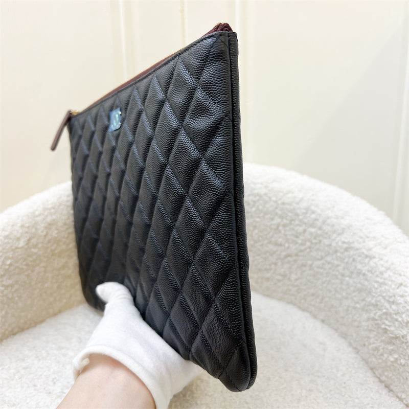 Chanel Medium O-Case / Pouch in Black Caviar and GHW