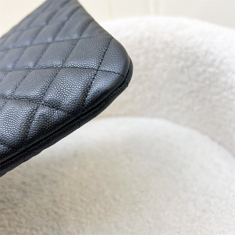 Chanel Medium O-Case / Pouch in Black Caviar and GHW