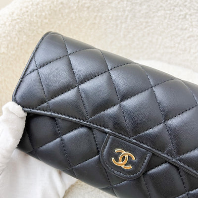 Chanel Classic Long Wallet in Black Lambskin and GHW (Model: AP0241)