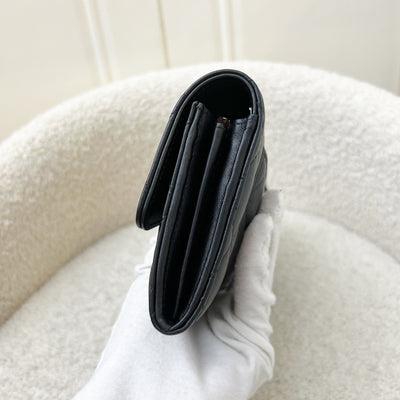 Chanel Classic Long Wallet in Black Lambskin and GHW (Model: AP0241)