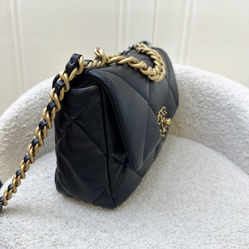 Chanel 19 Small Flap in Black Lambskin and 3-tone HW