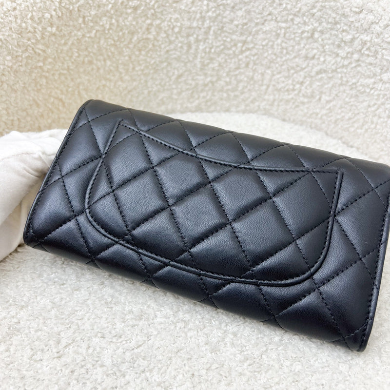 Chanel Classic Long Wallet in Black Lambskin and GHW (Model: AP0241)