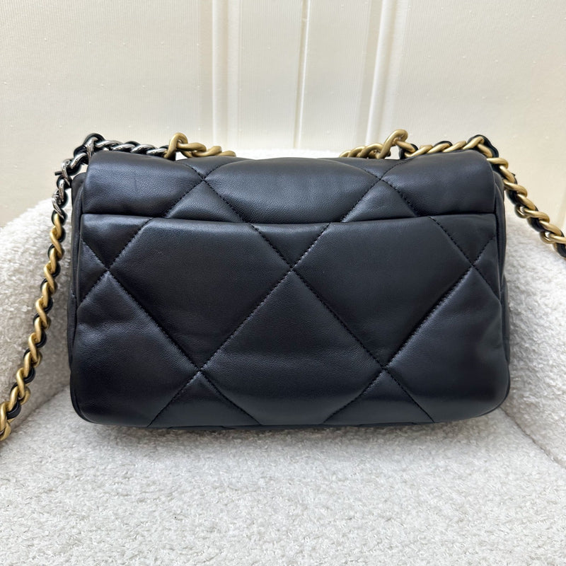 Chanel 19 Small Flap in Black Lambskin and 3-tone HW